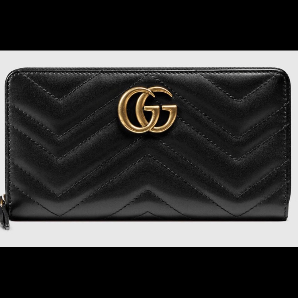 Gucci Marmont zip around wallet black